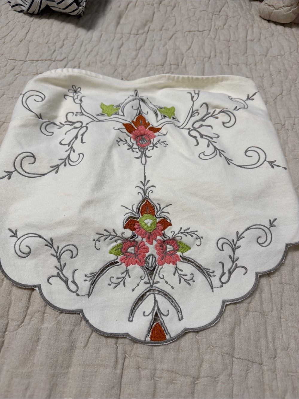 Anthropologie White Strapless Embroidered Floral Mini
